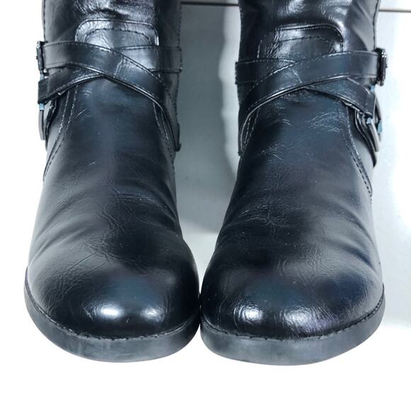 Unisa Faux leather zip up black/brown boots 7.5 - Picture 6 of 9